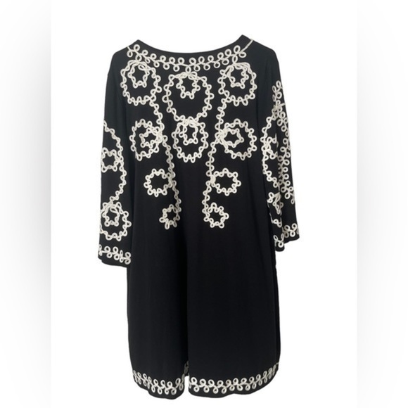 Once Again Plus Size 1X Black White Duster Jacket Topper ,Knee Length Artsy - Picture 2 of 10